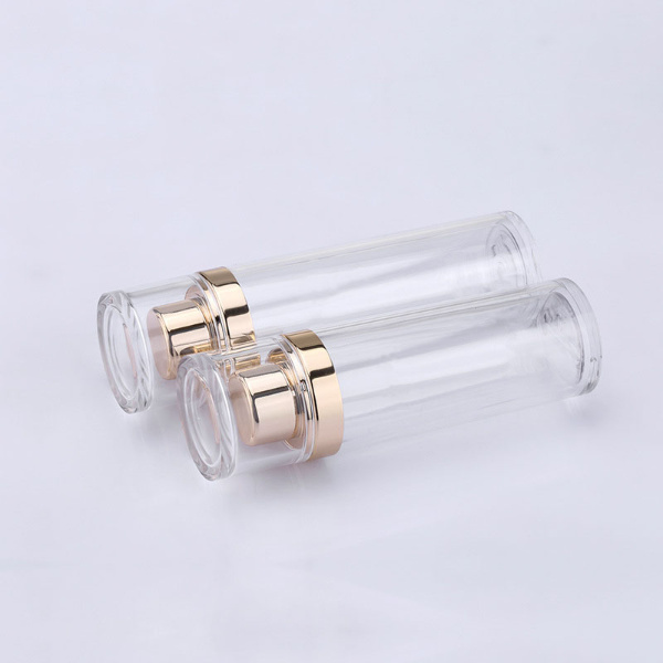 High End Luxury PETG Transparent Cosmetic Bottle with Gold Cap