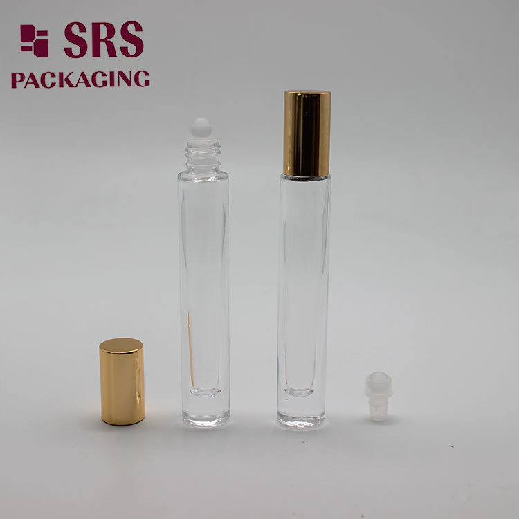 Transparent Glass Heavy Perfume Roller Empty Square Bottle