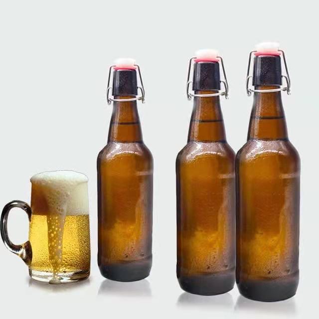 350ml Amber Glass Bottle for Beverage Kombucha Beer Glass Bottle with Swing Top