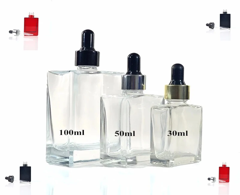 15ml 30ml Frosted Red Glass Serum Bottle 60ml Matte Black Glass Bottle with Dropper