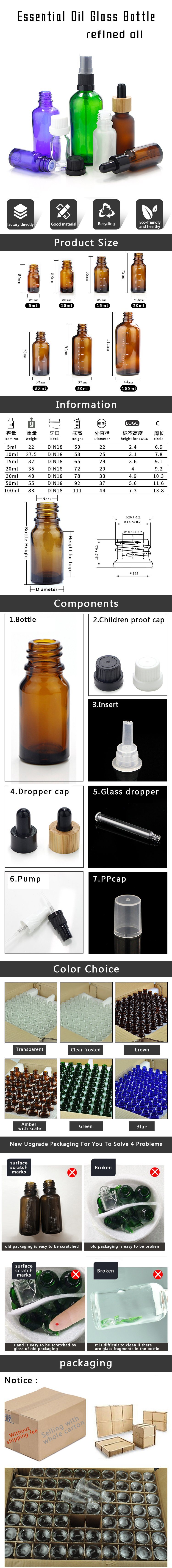 Black Glossy Glass Essential Oil Bottle 50 Ml with Dropper