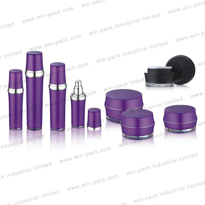 Winpack Hot Sale Luxury Painted Purple Acrylic Lotion Bottle 30ml 50ml 80ml 120ml