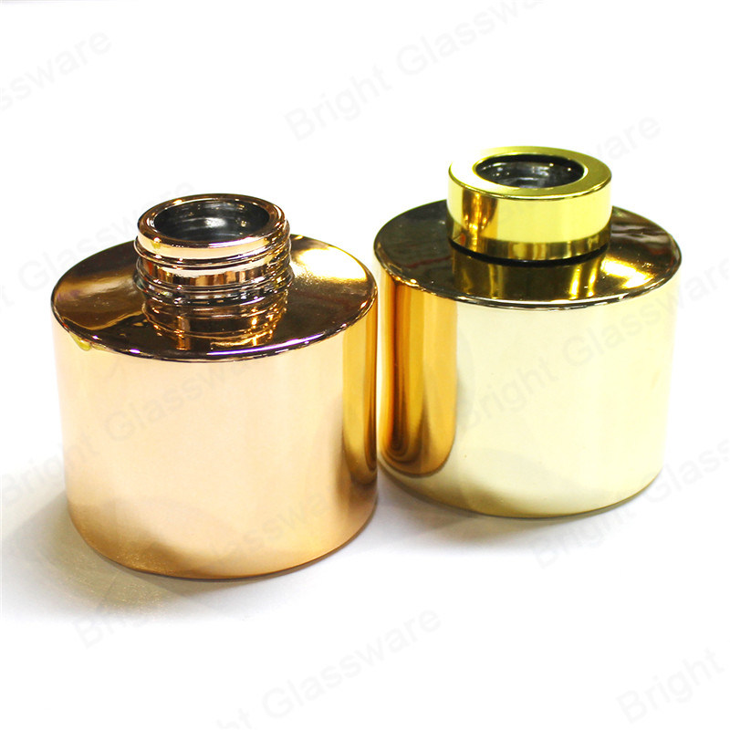 New Luxury Round Plated Gold 100ml Glass Diffuser Bottle