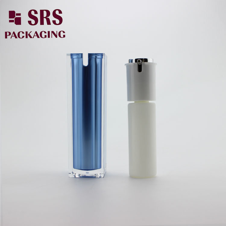 Acrylic Cosmetic Square Packaging 15ml 30ml Bottle Airless Bottle