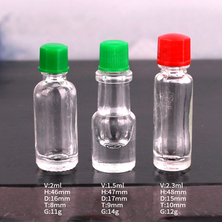 Mini 2ml 1.5ml 2.3ml Glass Bottle for Essential Oil