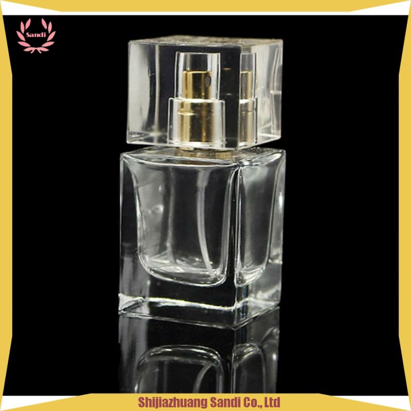 30ml Square Transparent Spray Crystal Glass Perfume Bottle