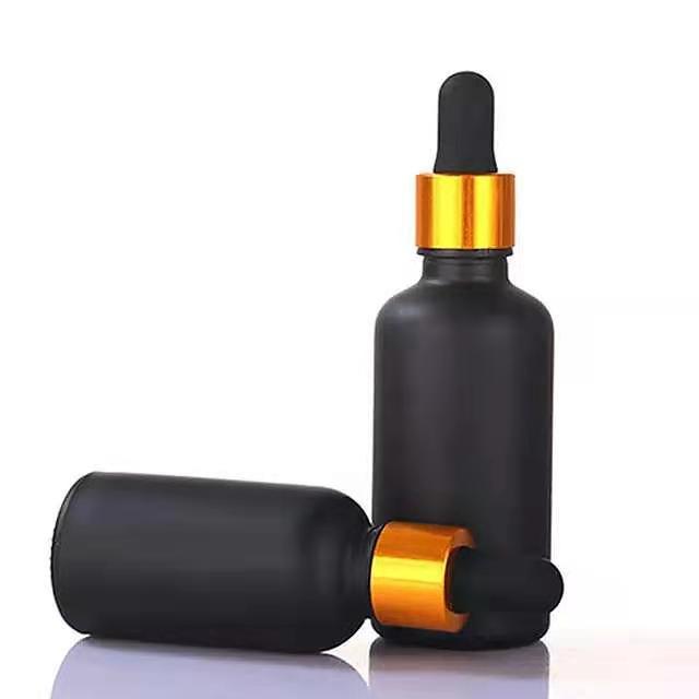 Matte Black Essential Oil Bottle / Glass Bottle with Dropper