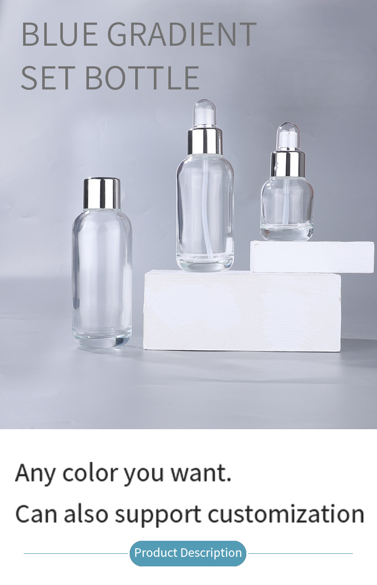 Luxury Clear Glass Bottle Essential Oil Serum Dropper Bottle