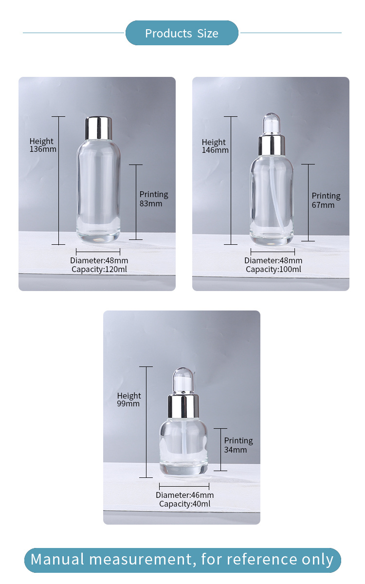 Luxury Clear Glass Bottle Essential Oil Serum Dropper Bottle