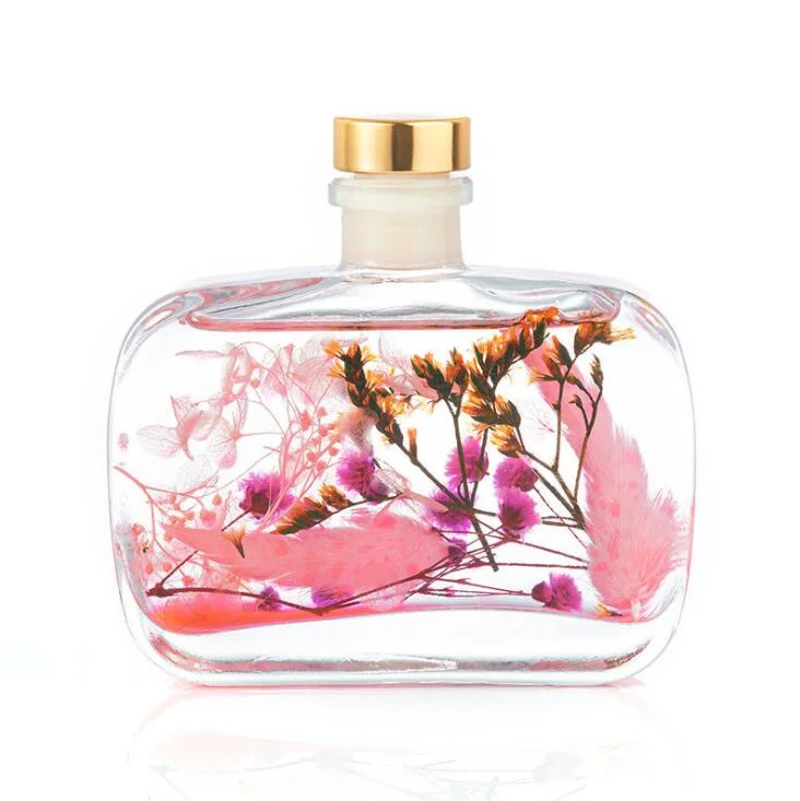 100ml 200ml 350ml Rectangular Flat Reed Diffuser Perfume Glass Bottle