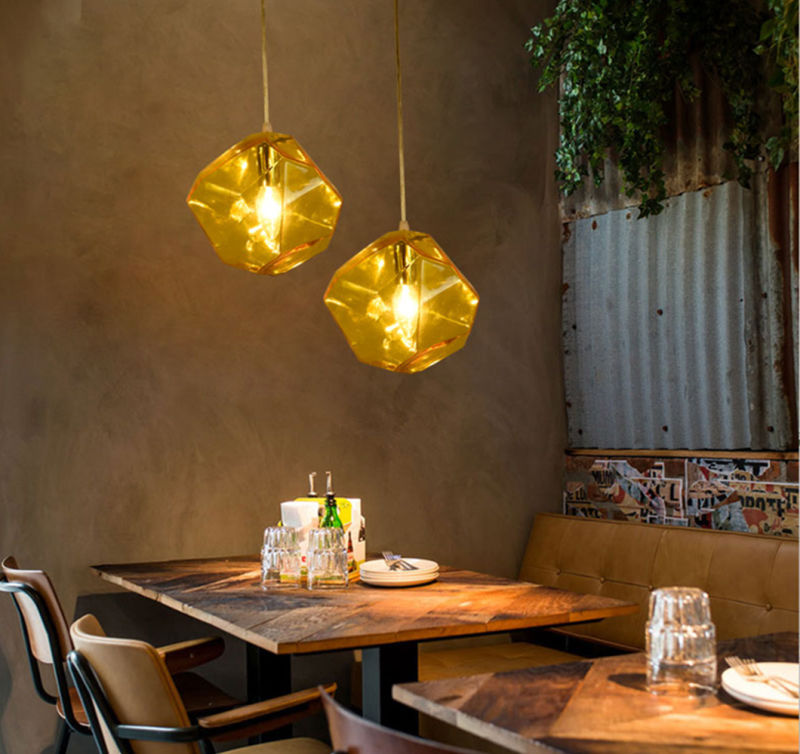 Modern Minimalist Pendant Lights Creative Colorful Glass Pendant Lamps Restaurant Indoor Home