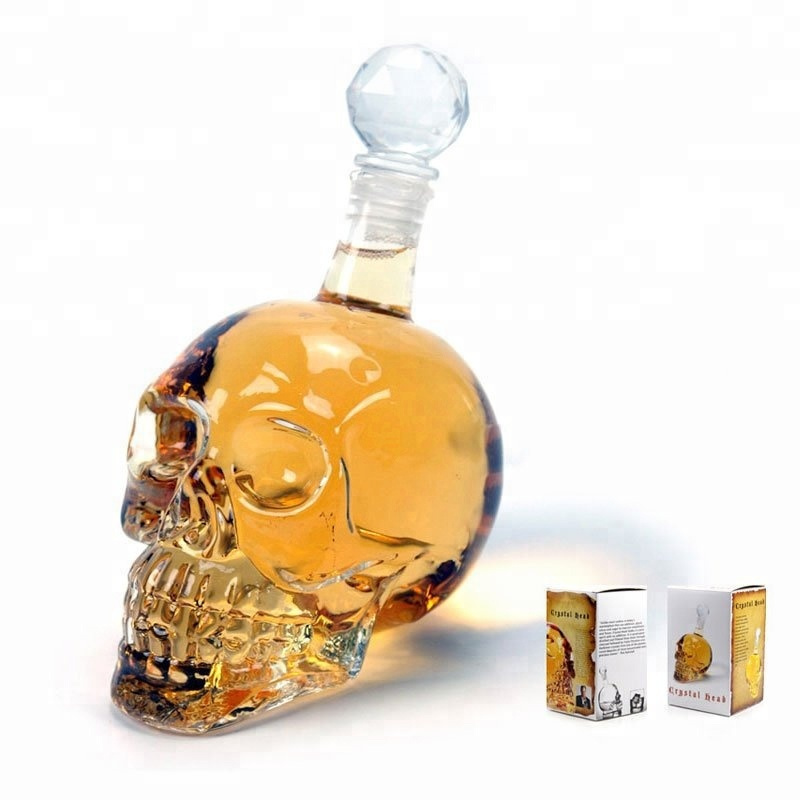Transparent High Grade 750 Ml Bottle Skull Shot Glass