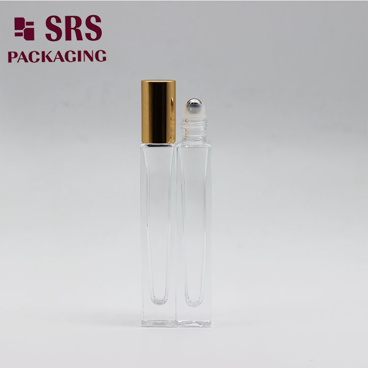 10ml Square Transparent Thick Wall Glass Essential Oil Bottle Cosmetic