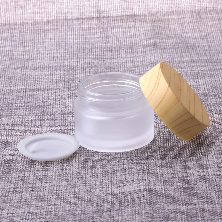 30ml 50ml 100ml Environmental Empty Bamboo Lid Glass Bottle for Cosmetic Packaging