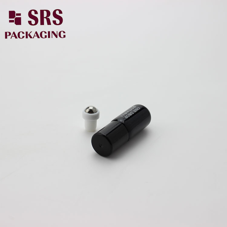 Black Electroplate Glass Bottle 3ml Round Bottom Roller Ball Bottle