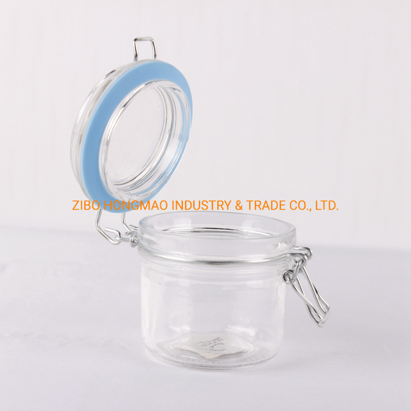 Food Grade Empty Glass Storage Jar with Clip Top Food Storage Clamp Lid Jar 100ml