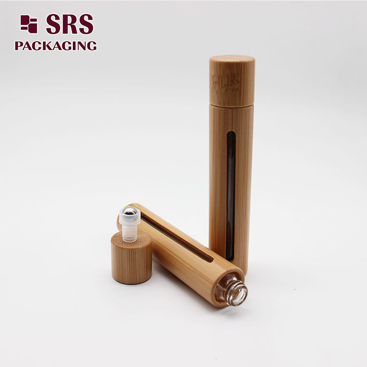 SRS Empty 10ml Bamboo Glass Roller Bottle for Essential Oil