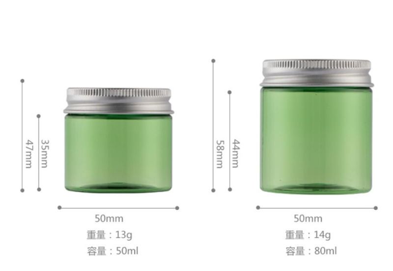 100g150g Pet Jar Cream Jar with Aluminum Cover Mask Jar Cosmetic Packaging Plastic Jar Bottle