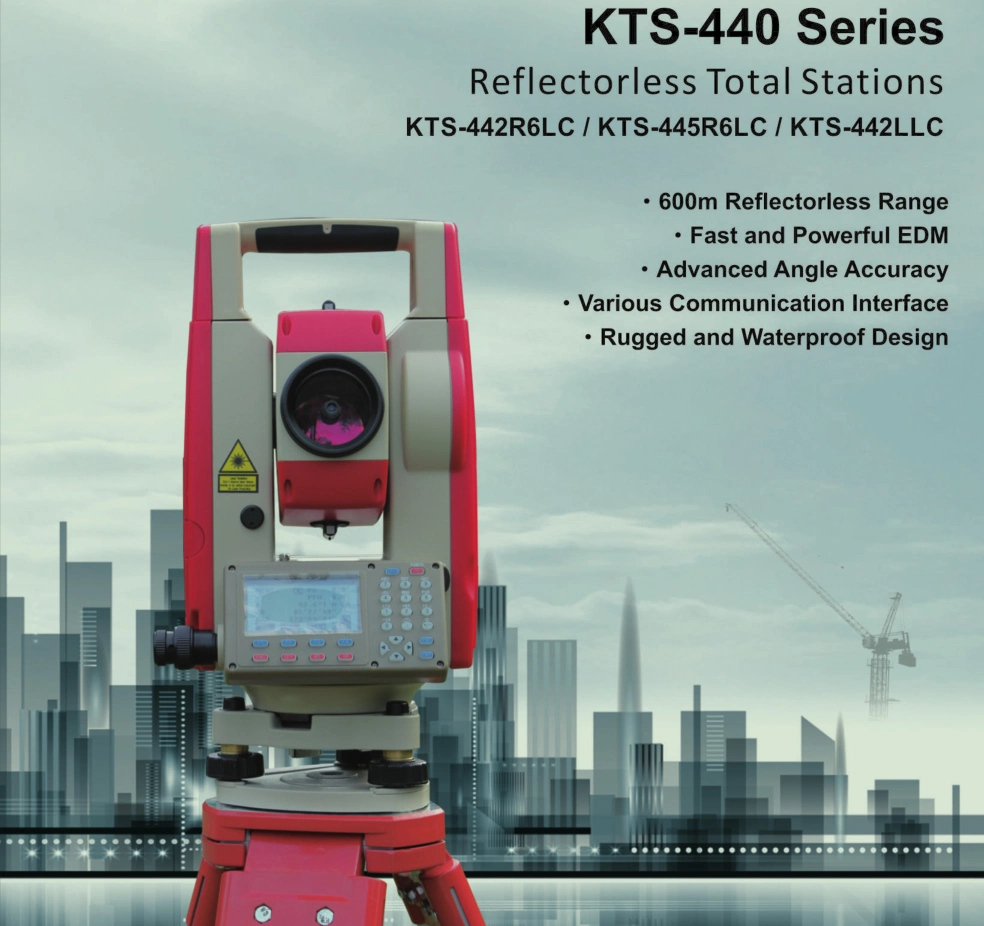 800m Mini Prism Used Bluetooth and Survey Machine Kolida Kts442r6LC Total Station
