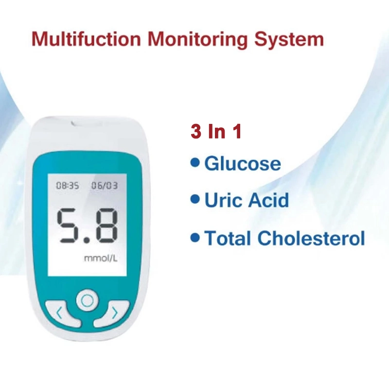 3 in 1 Multifuction Monitoring System Total Cholesterol Uric Acid Blood Glucose Meter