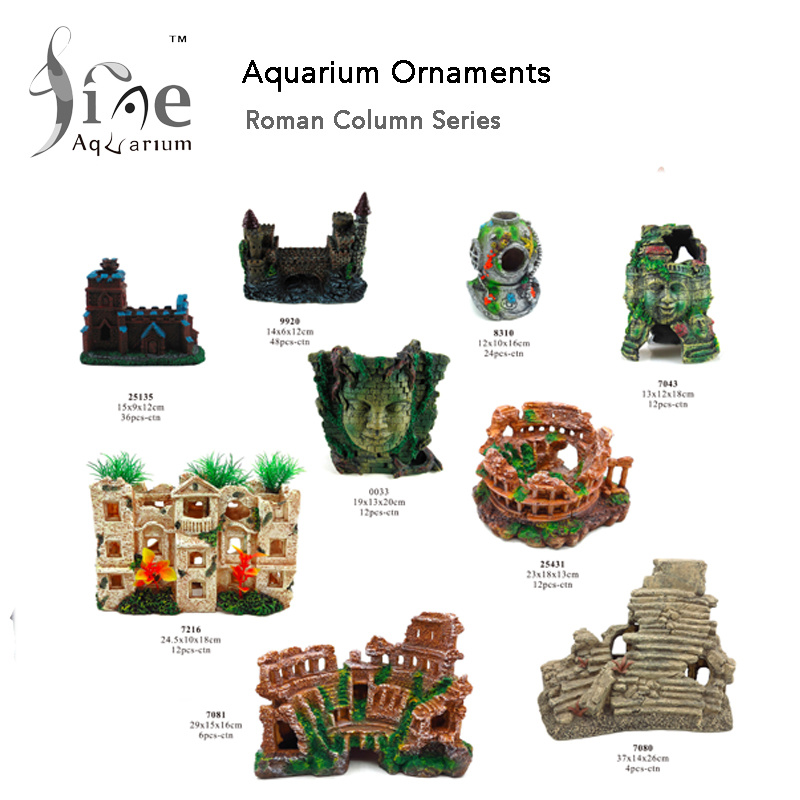 Underwater Resin Decorations Safe for Different Aquariums Roman Columns