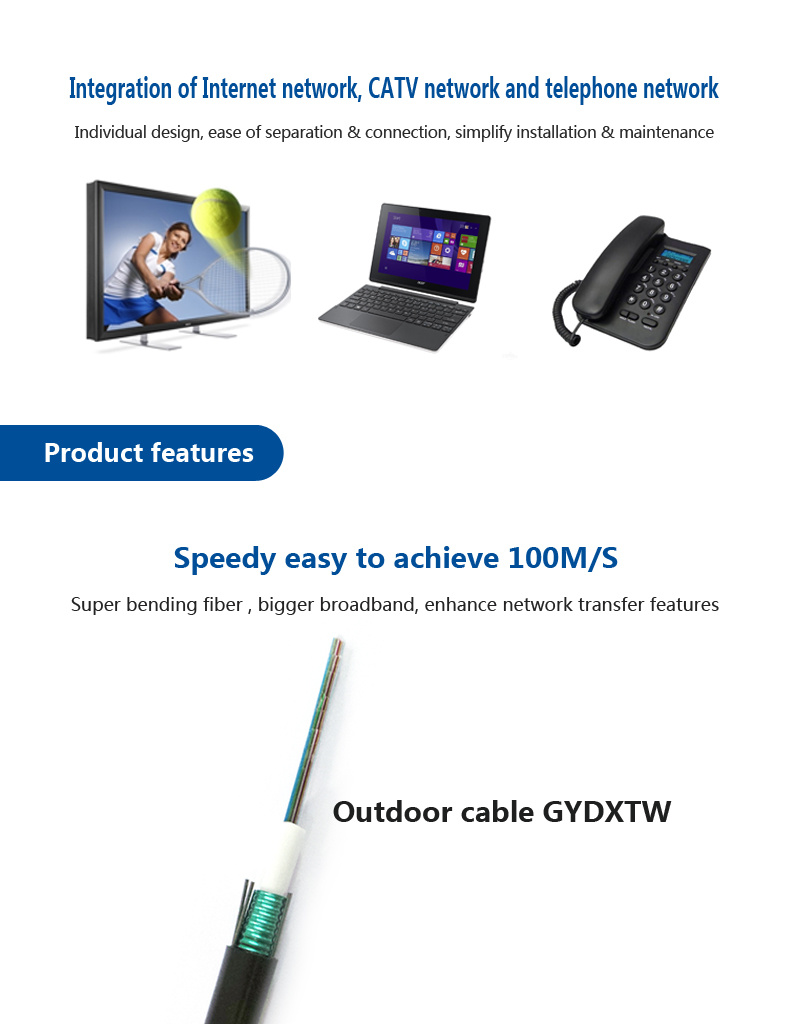 72 Core Outdoor Fiber Ribbon Cable for Outdoor Network Gydxtw