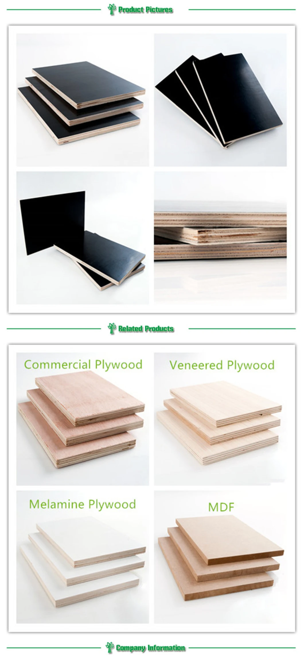 Building Product Whaterphoof Glue Black Color/ Poplar Core Anti-Slip Film Faced Plywood