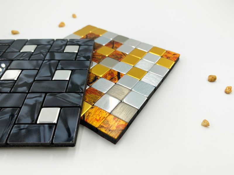 Metal Tiles DIY Adhesive Metal Mosaic for Interior Decoration