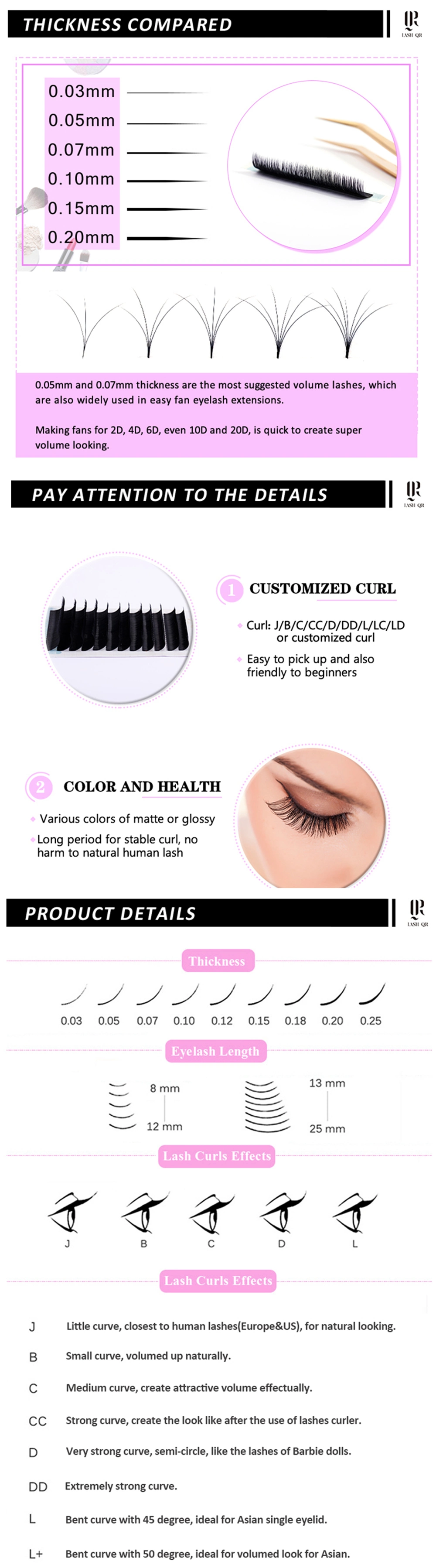 Best Quality Professional Self Adhesive Mix Length False Faux Mink Bloom Easy Fan Lashes Eyelash Extensions