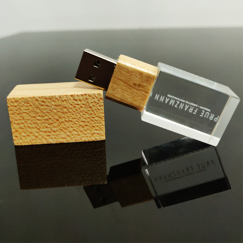 Wooden Crystal USB Pen Drive Bulk Cheap Wood Crystal USB