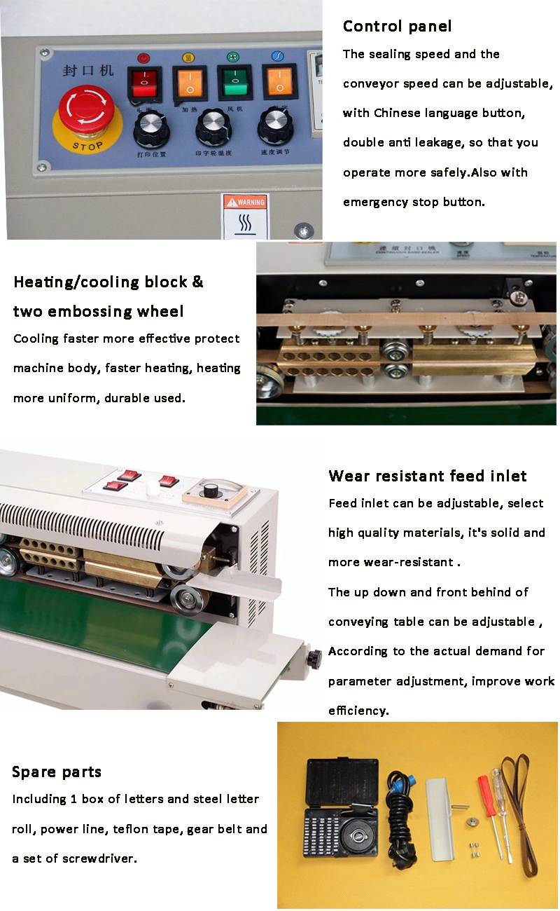 Electronic Plastic Bag Heat Sealer Sealing Machine Aluminum Foil Automatic Continuous Band Sealer