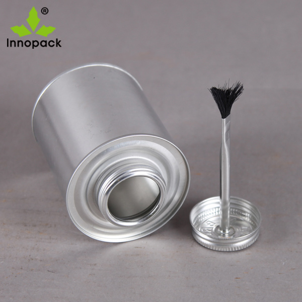 500ml 16oz Round Metal Glue Tin Can with Screw Top Brush for Chemical