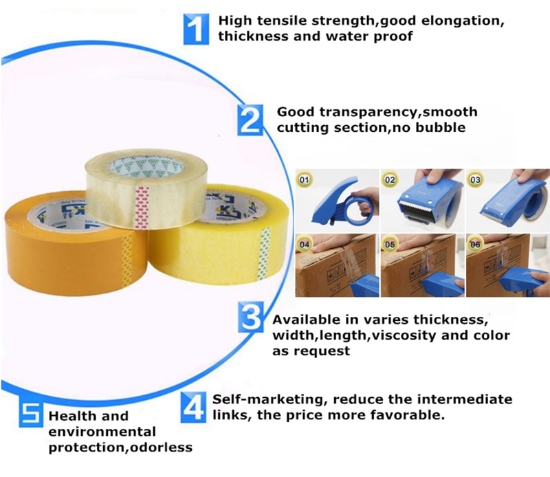 Transparent Adhesive Glue BOPP Material Package Packing Tape Adhesive BOPP Tape