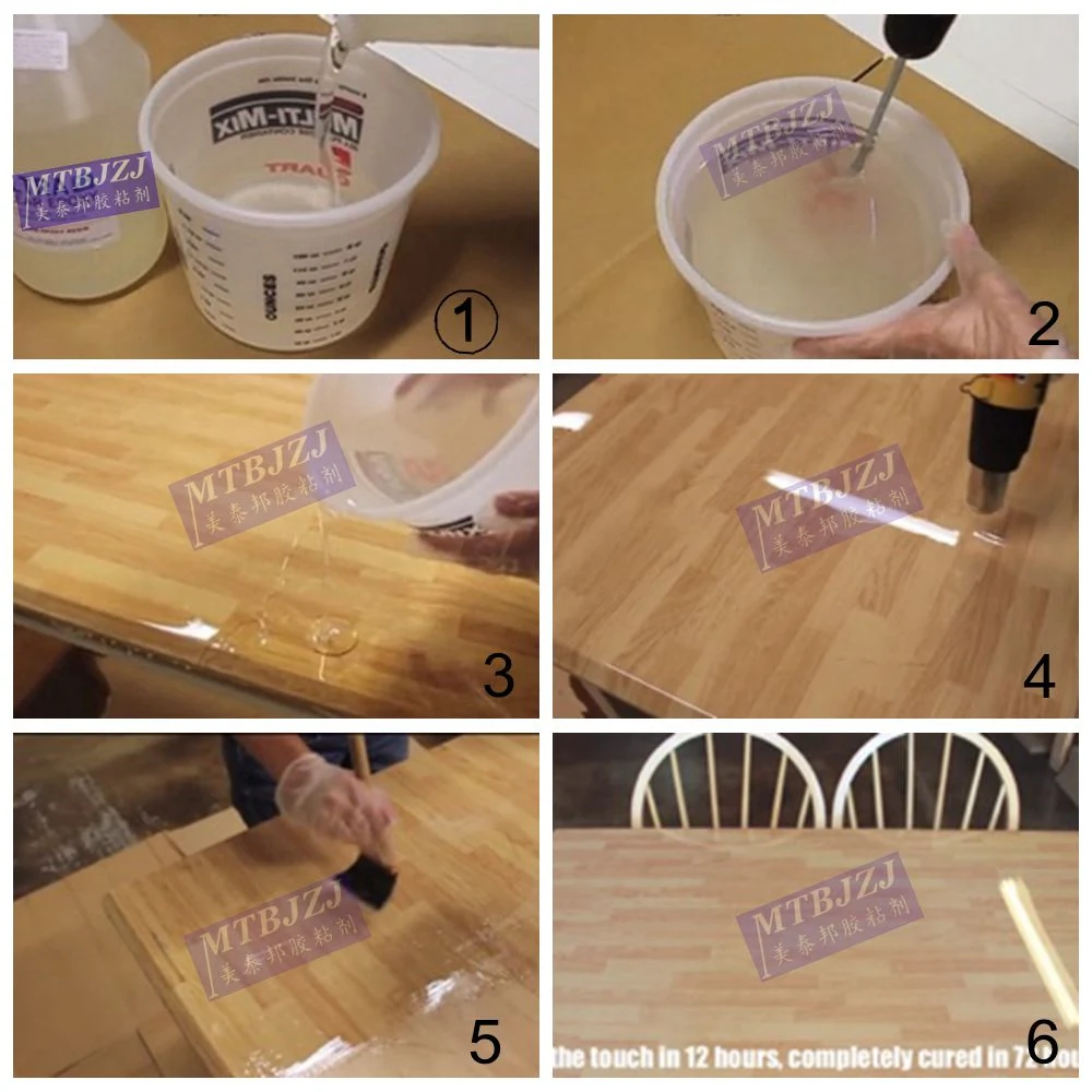 Yellowing Resistance Solid Type Ab Glue Table Bar Top Clear Epoxy Resin for Counter Top Coating