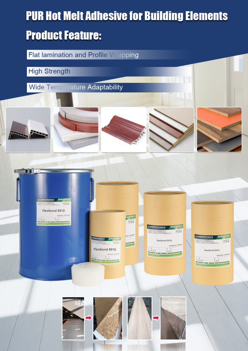 High Viscosity PUR Adhesive for Wood Working with CE/ISO (Flexibond 8910)