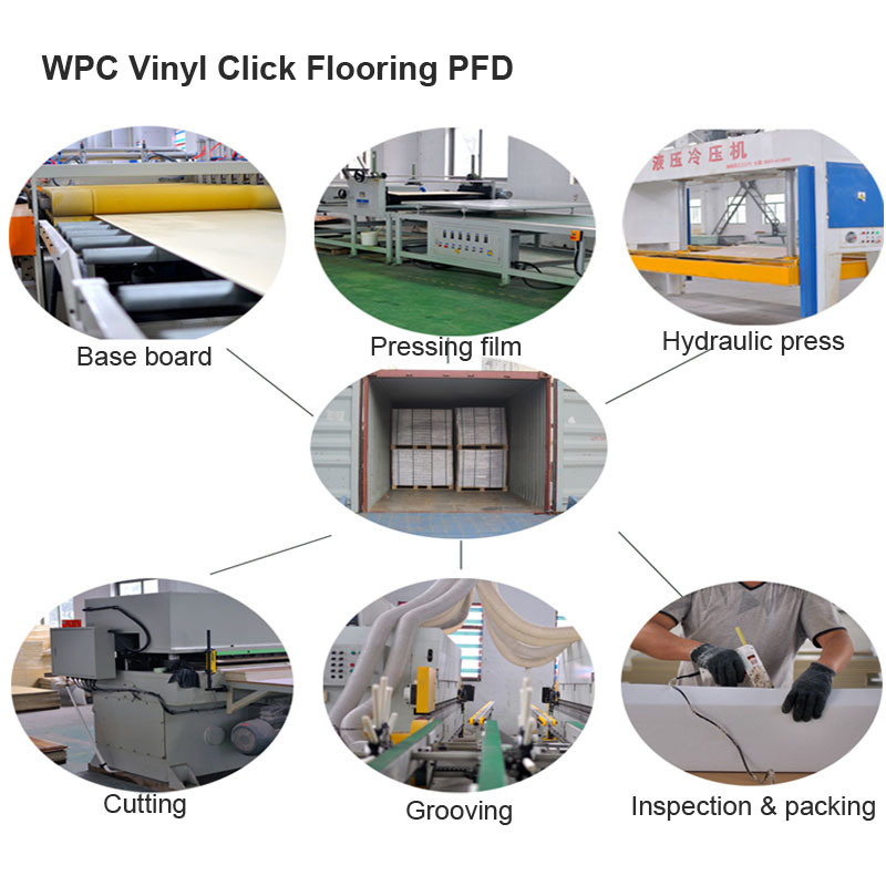 Glue Free PVC WPC Click Vinyl Flooring Tiles / Planks