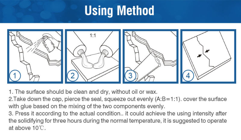 Two-Component Rapid Clear Super Epoxy Steel Ab Glue Adhesive