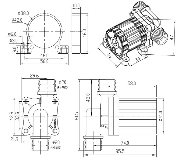 Submersible Pump for Hydroponic Systems, Ponds, and Aquariums