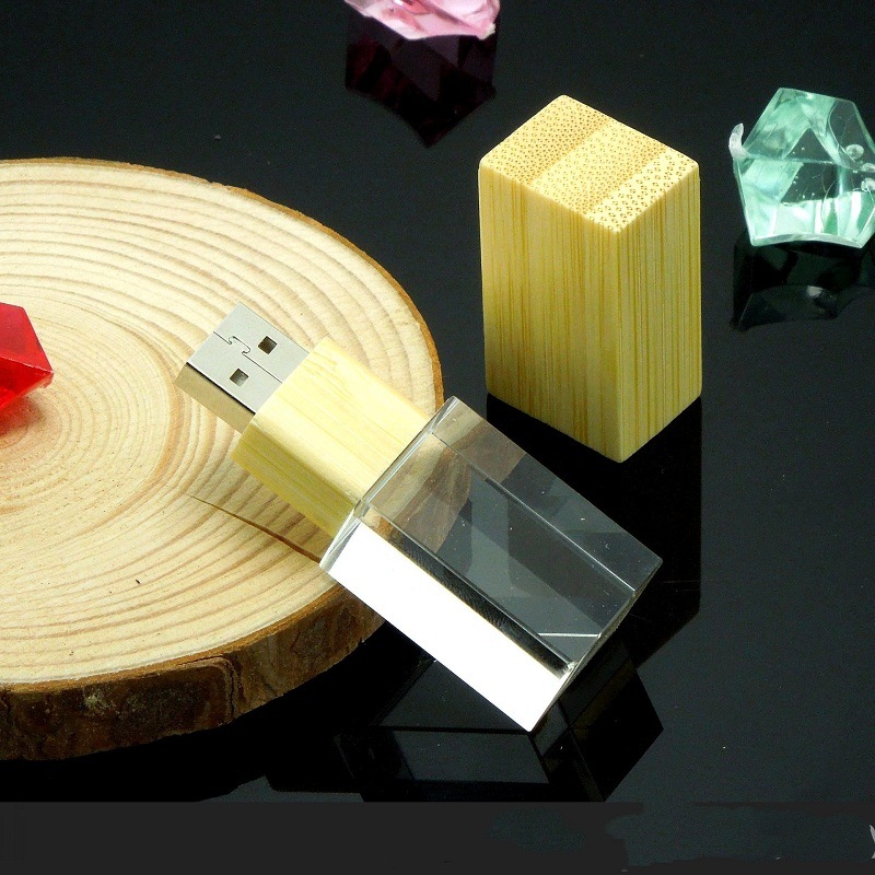 Wooden Crystal USB Pen Drive Bulk Cheap Wood Crystal USB