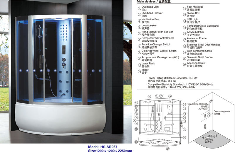 Malaysia Turkish Style Small Size Bathroom Wet Steam Shower Bath