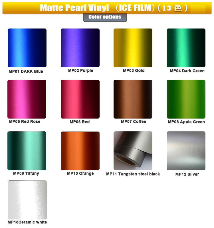 Tsautop RoHS Adhesive Matte Metallic Pearl Car Wrap Vinyl