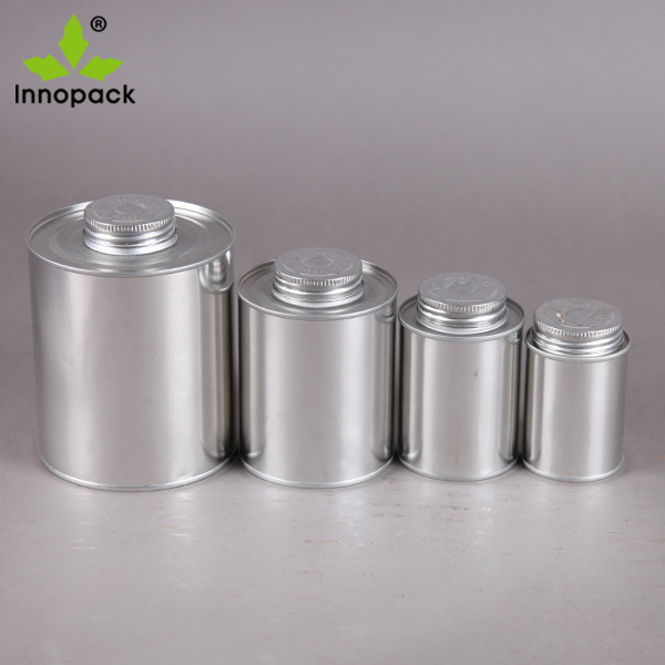 500ml 16oz Round Metal Glue Tin Can with Screw Top Brush for Chemical