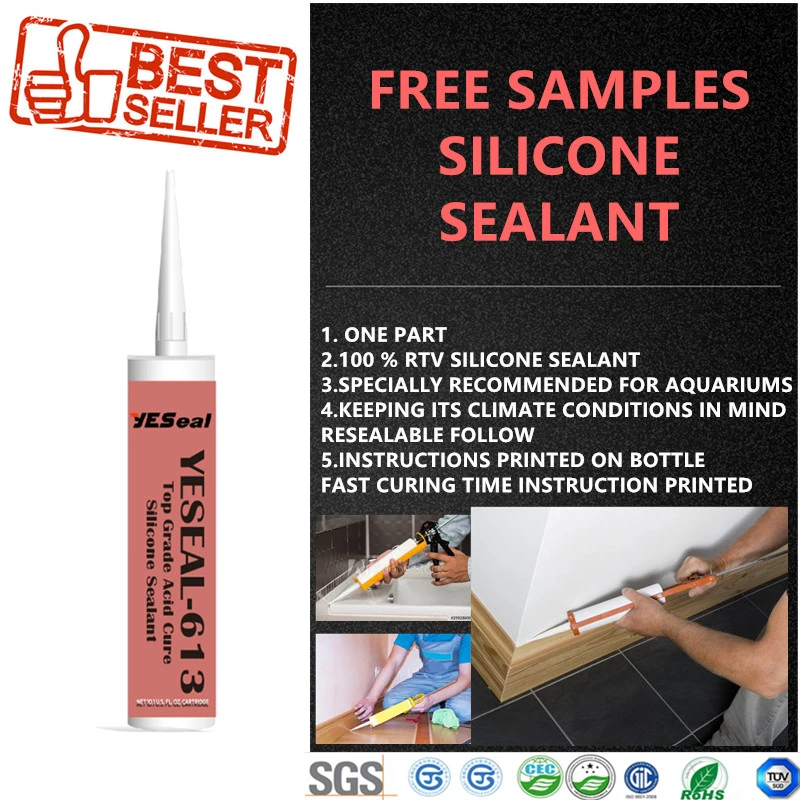 Free Samples Free Shipping Silicone Glass Glue Sealant with Caulking Gun Applicator Silicone with Caulking Gun