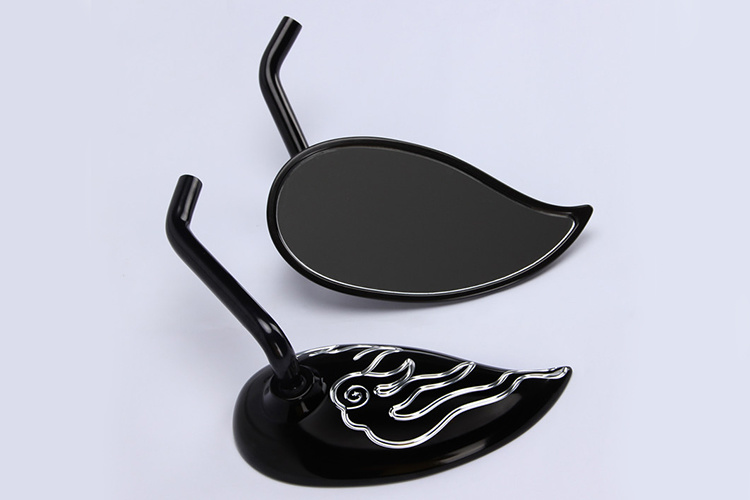 Motorcycle Rearview Mirror Convex Mirrors CNC Teardrop Mirrors for Harley Black