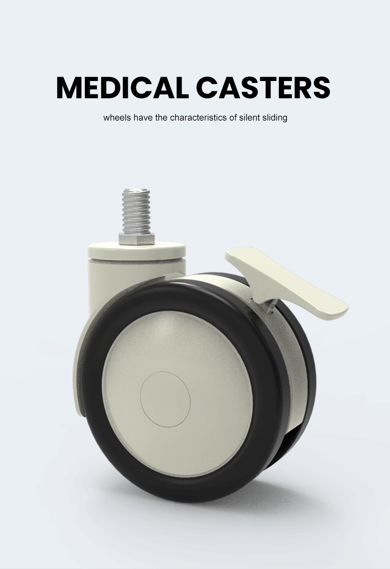 Plastic PU Twin Wheels Medical Caster