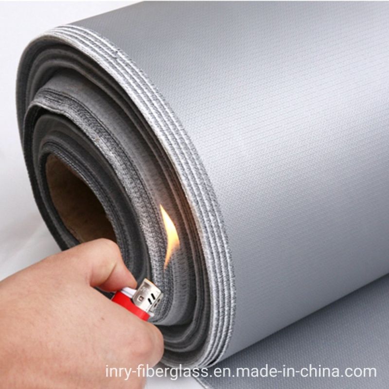 Breathable Grey Silicone Impregnated Fiberglass Fireproof Fabric