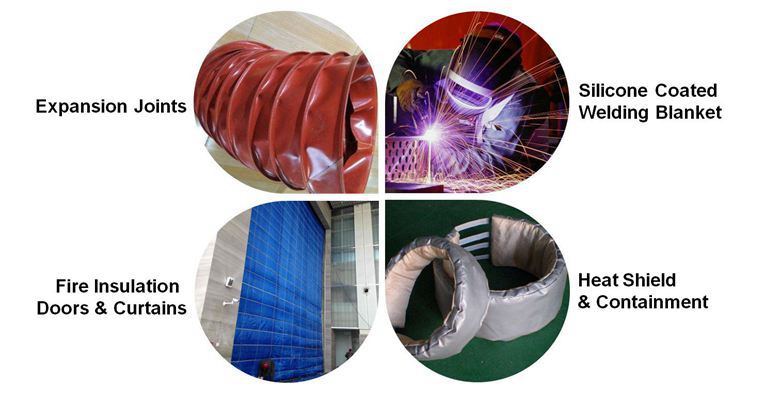 Electrical Insulation Chemical Resistant Red Gray Silicone Rubber Fireproof Fiberglass Cloth