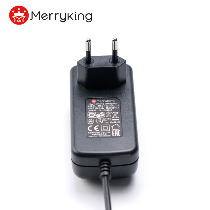 En61558 EU Wall Mount 12V 3A AC DC Power Adapter for Aquariums