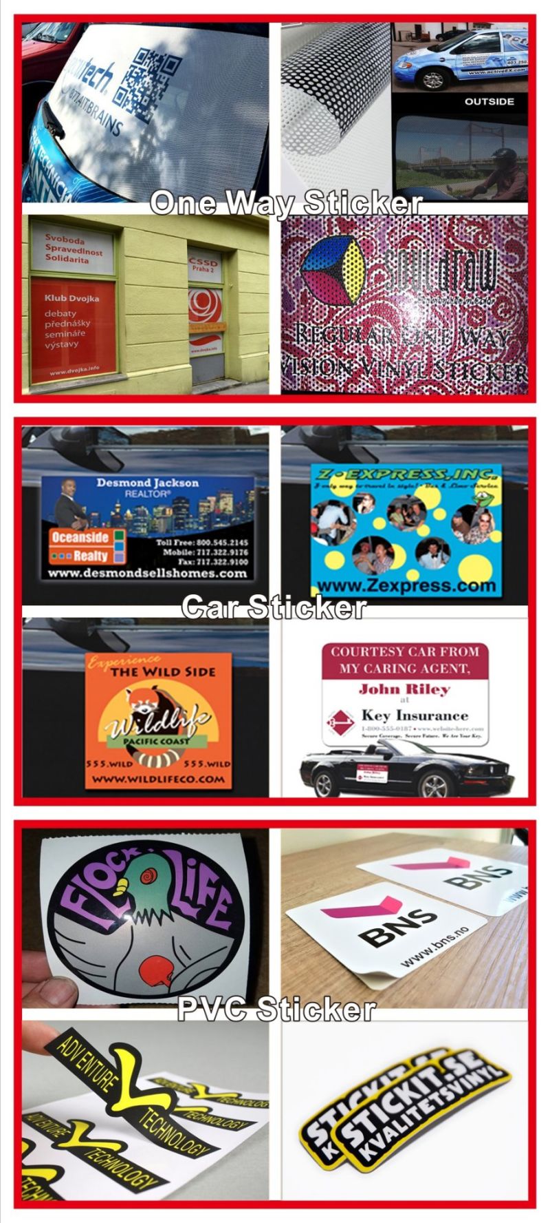 Waterproof Printed Advertising Car Sticker