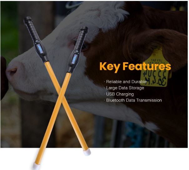 ISO11784/785 Fdx-B Hdx Chip ID Data Export Cattle Ear Tag Scanner